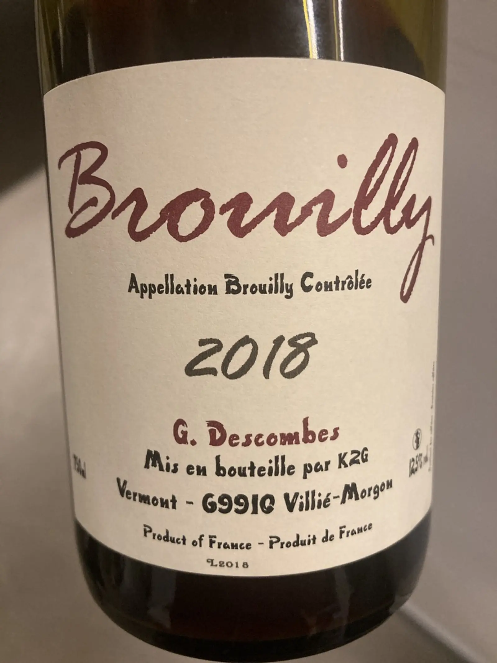 Georges Descombes Brouilly 2018