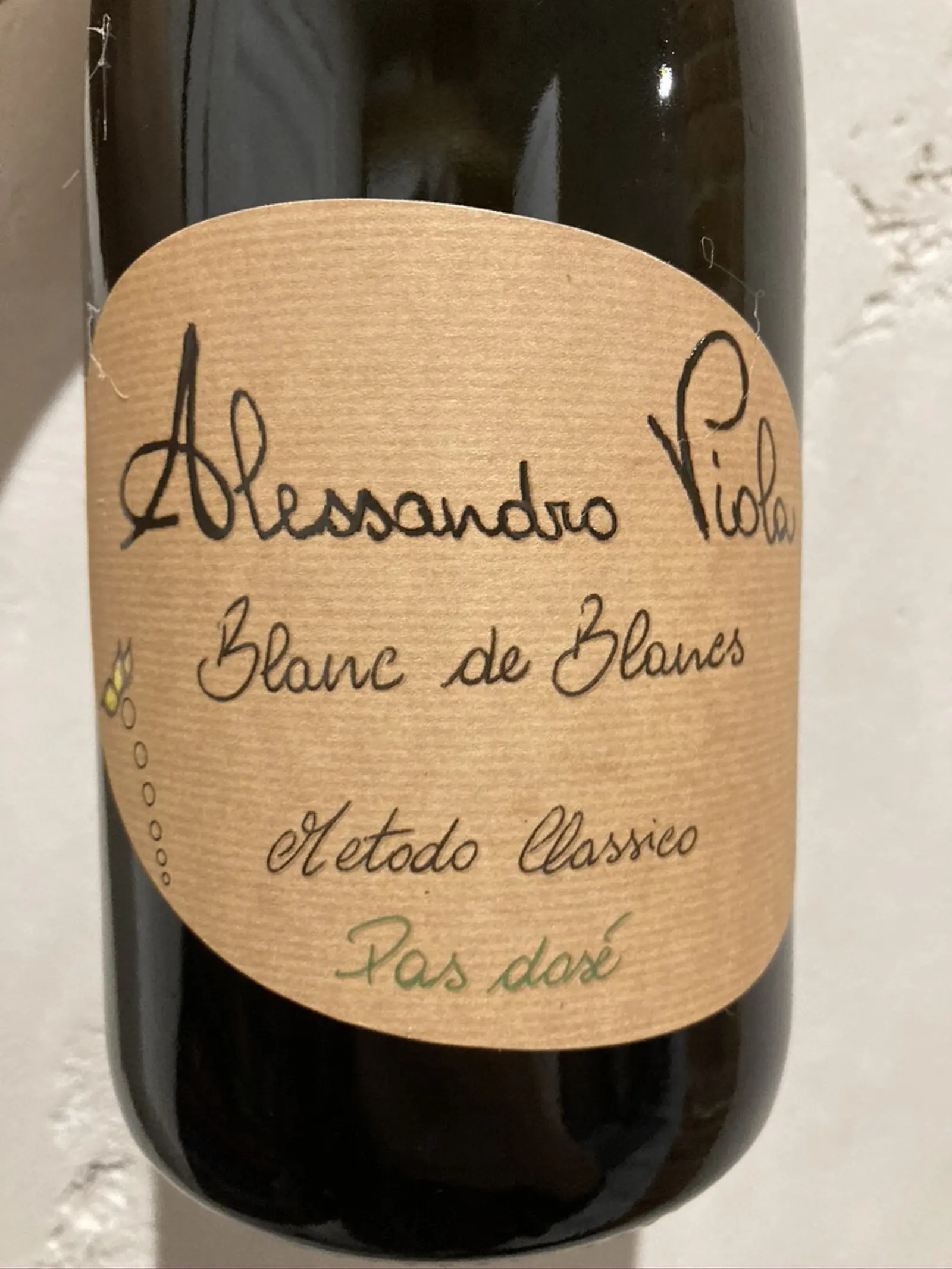 Alessandro Viola Blanc de Blancs Metodo Classico Pas dosé (d2020) NV