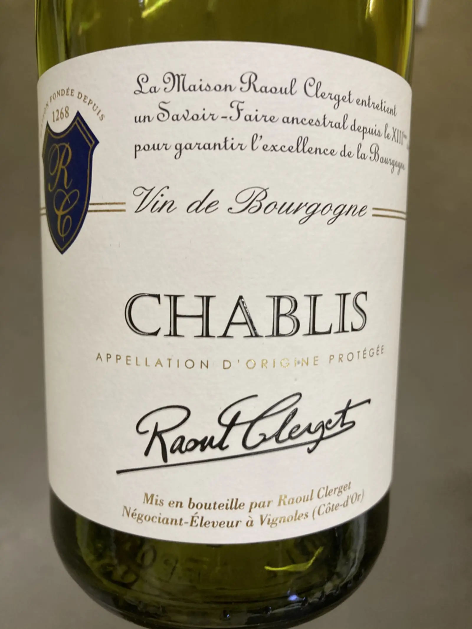 Raoul Clerget Chablis 2018