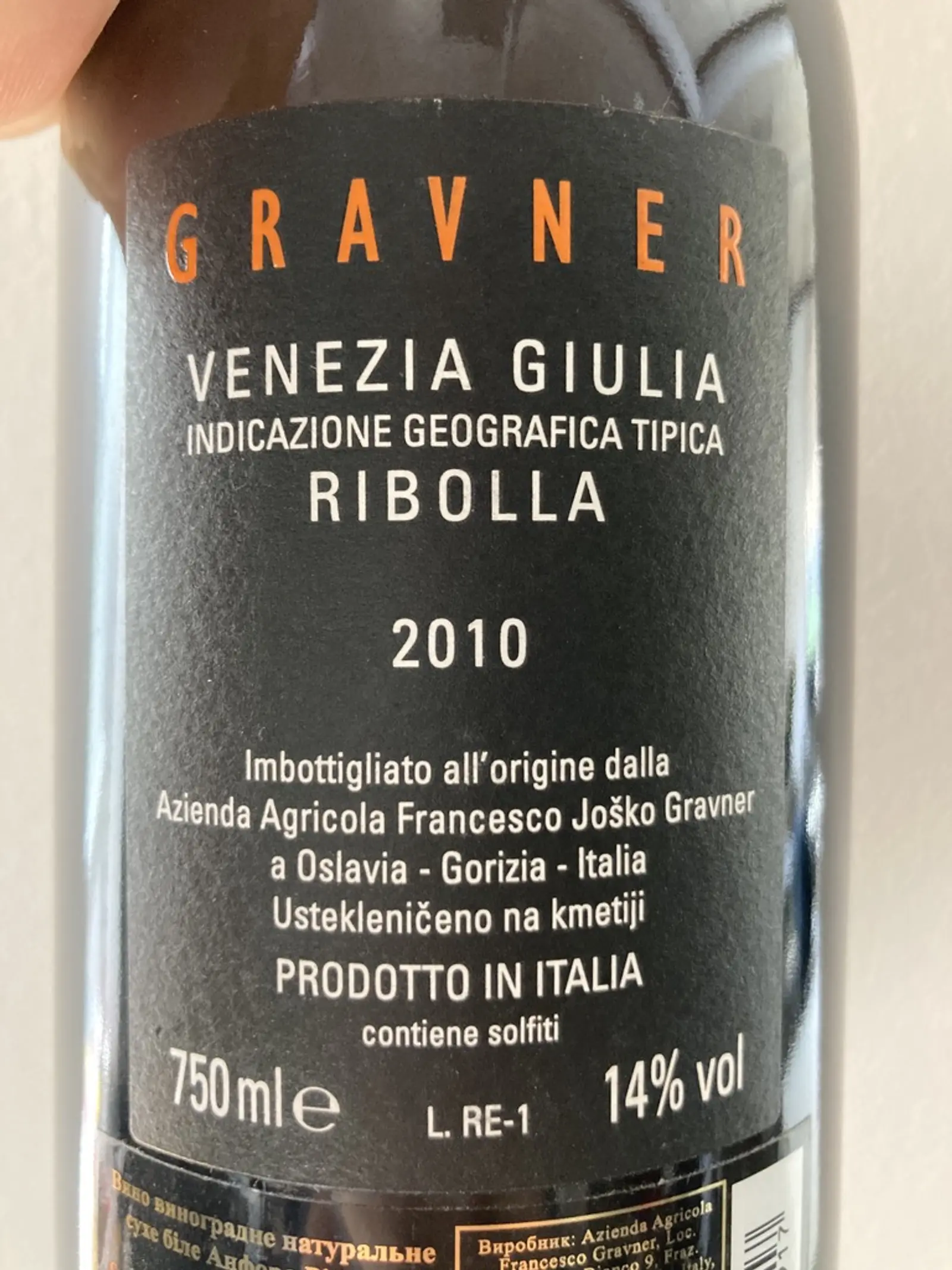 Gravner Ribolla 2010