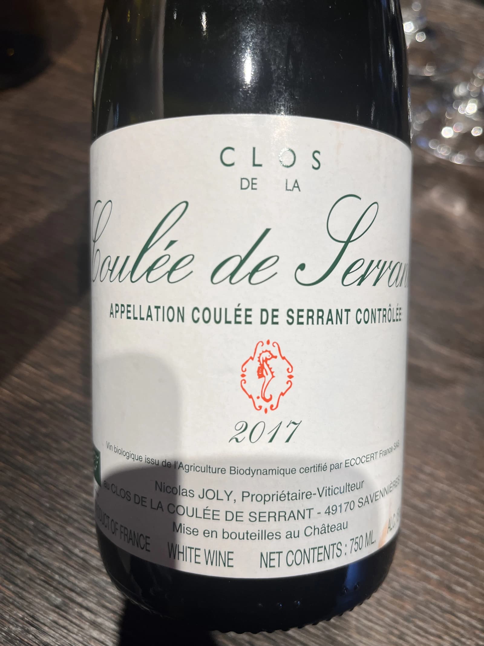 Coulée de Serrant Clos de la Coulée de Serrant 2017