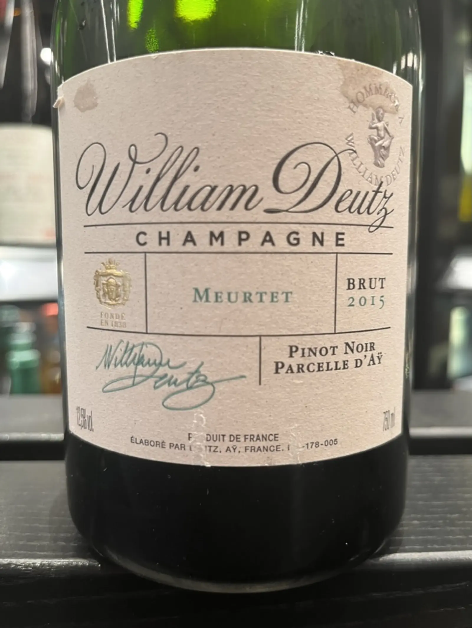 Deutz Brut Blanc de Noir Parcelle d'Aÿ Meurtet William Deutz 2015
