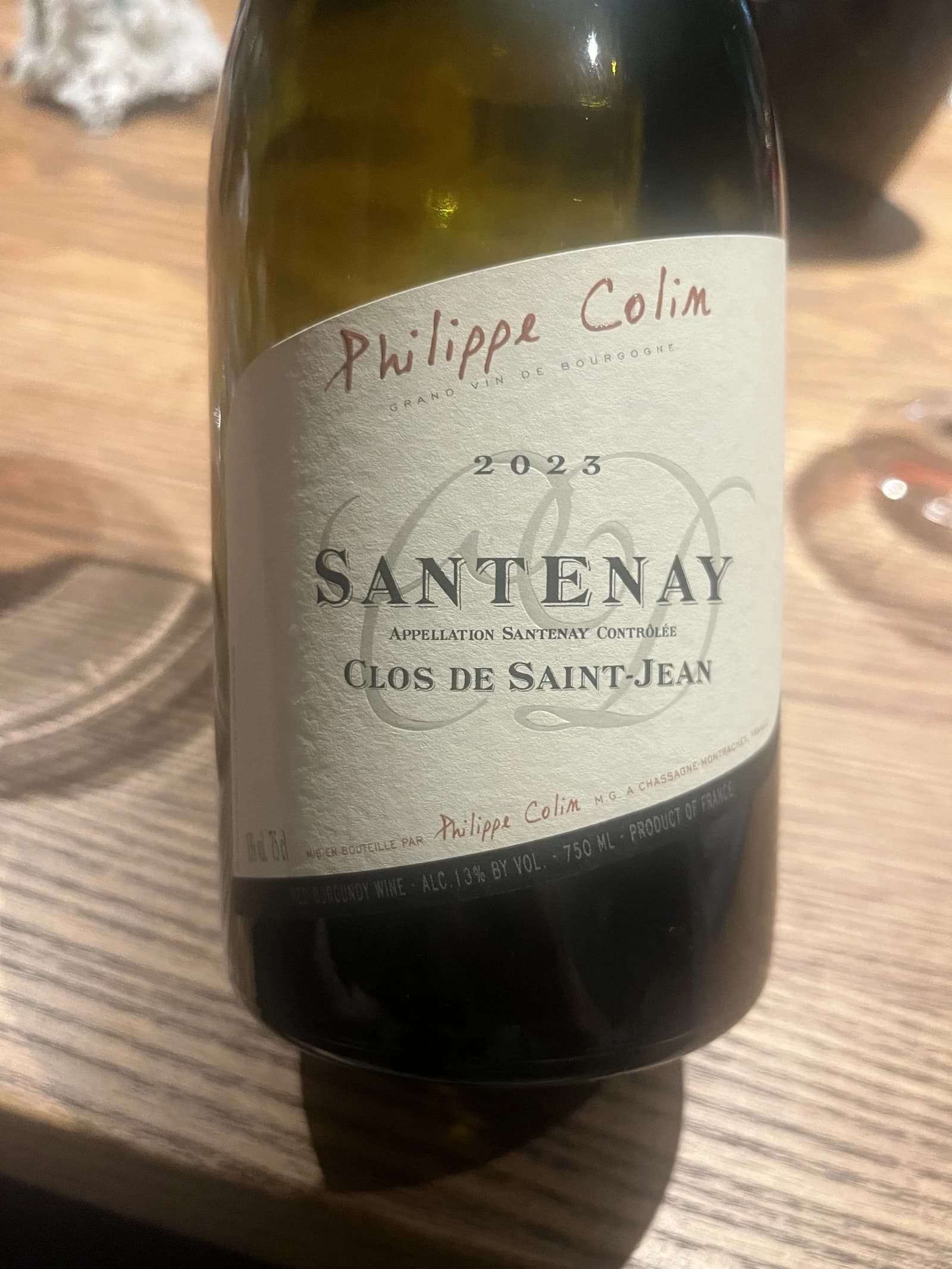 Philippe Colin Santenay Clos de Saint-Jean 2023