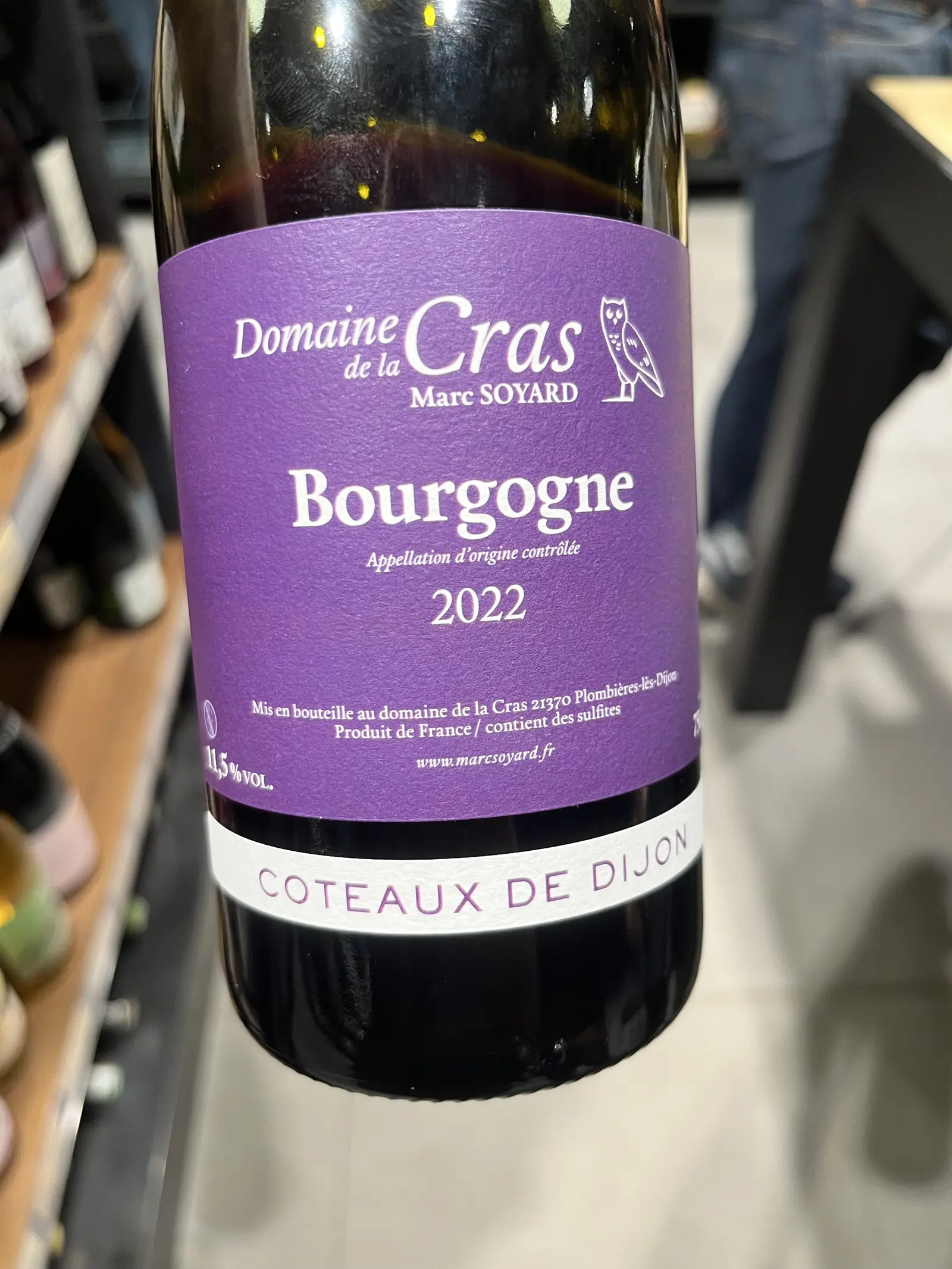 Domaine de la Cras Bourgogne Coteaux de Dijon Rouge 2022