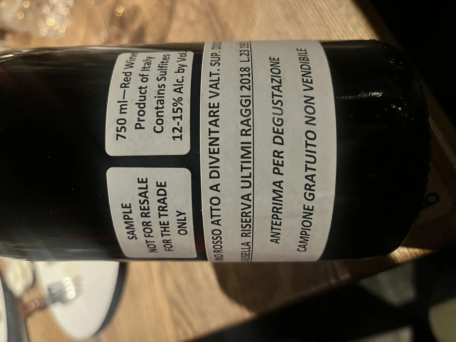 Arpepe Sassella Riserva Ultimi Raggi 2018