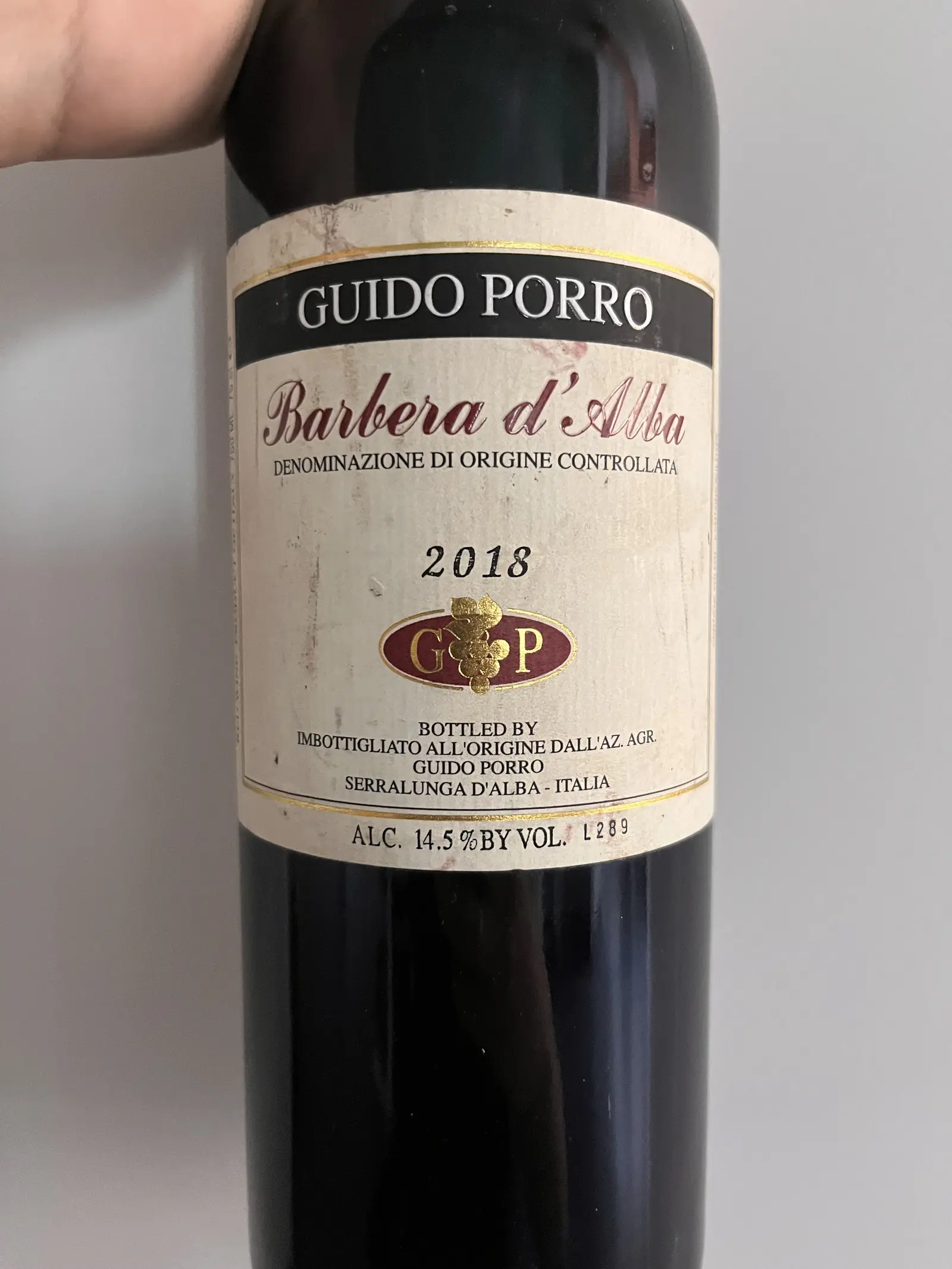 Guido Porro Barbera d'Alba 2018