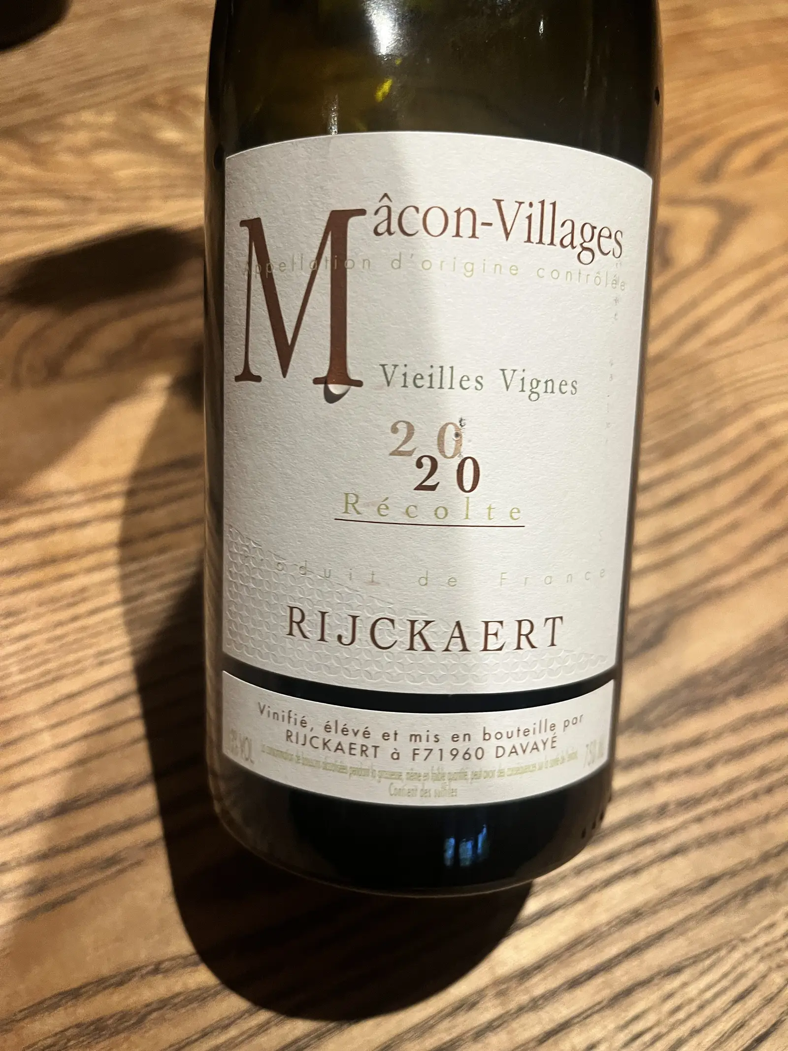Rijckaert Mâcon-Villages Vieilles Vignes 2020