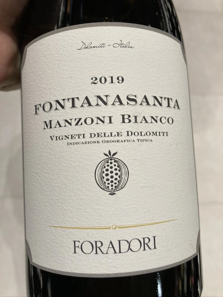 Foradori Fontanasanta Manzoni Bianco 2019