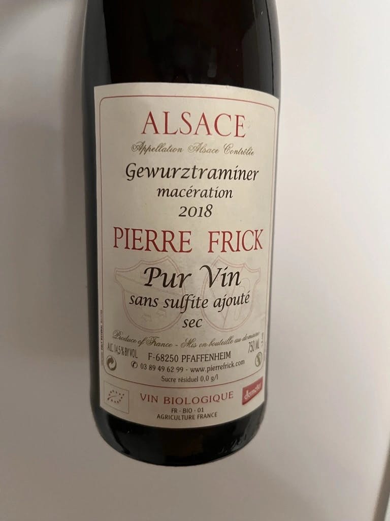 Pierre Frick Gewürztraminer Macération Pur Vin 2018