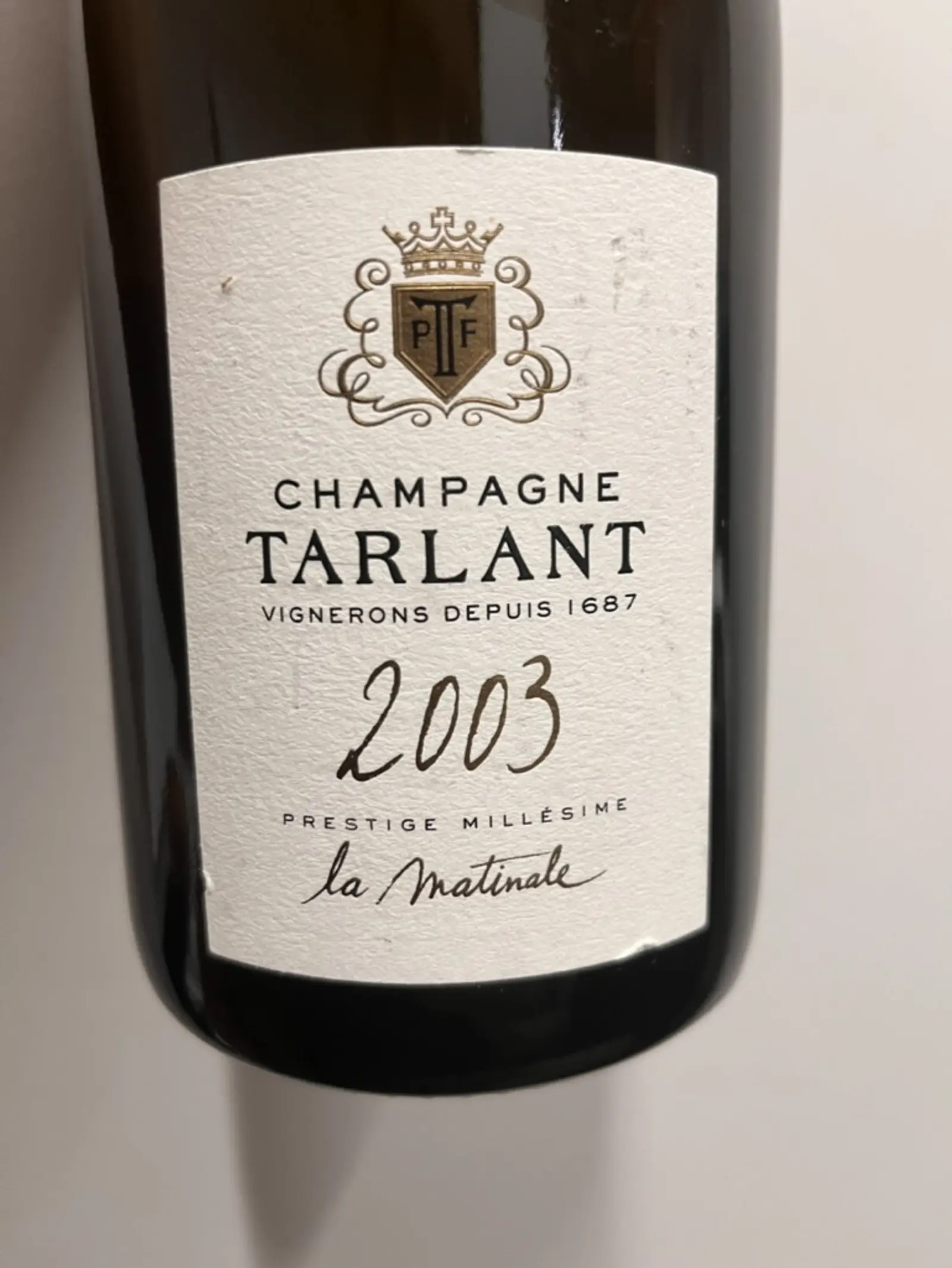 Tarlant Prestige Millésime la Matinale 2003