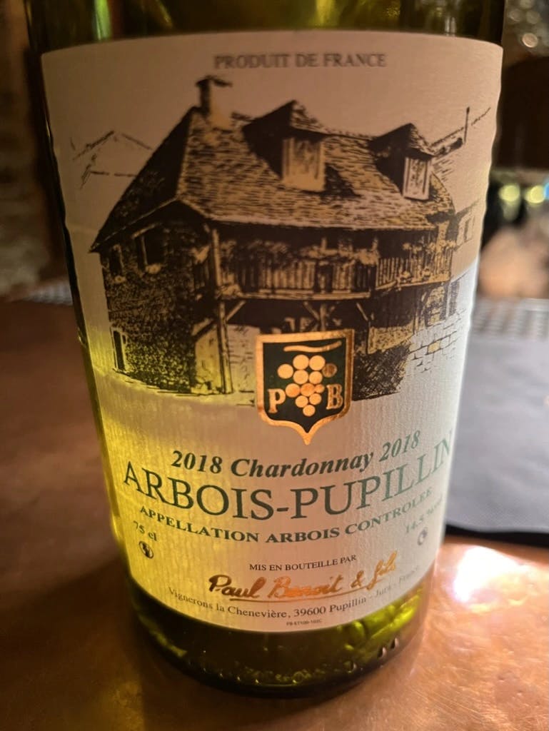 Paul Benoit et Fils Chardonnay Arbois-Pupullin 2018