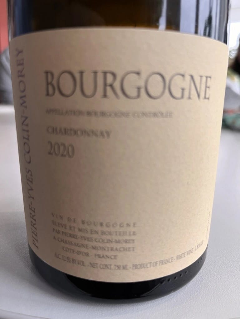 Pierre-Yves Colin-Morey Bourgogne Chardonnay 2020