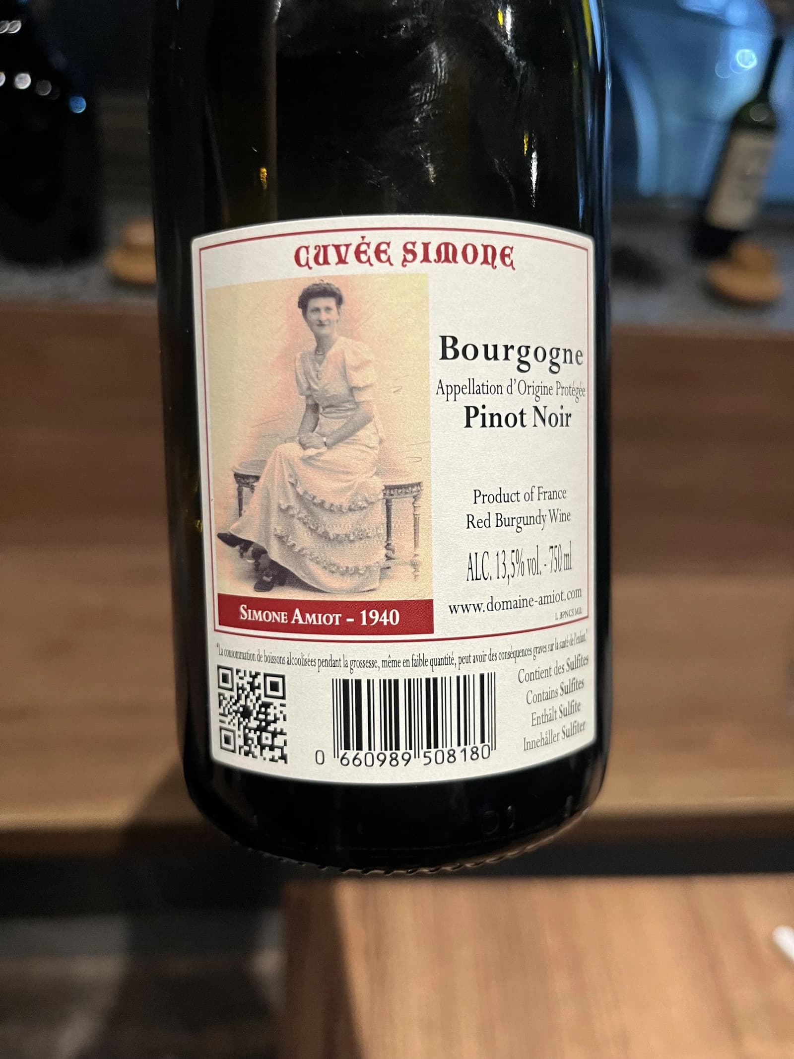 Guy Amiot et Fils Bourgogne Pinot Noir Cuvée Simone 2023