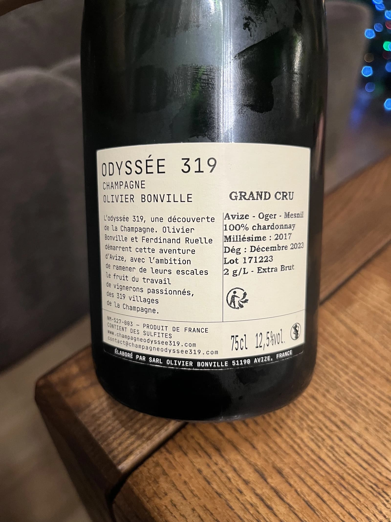 Odyssée 319 Blanc de Blancs Grand Cru 2017