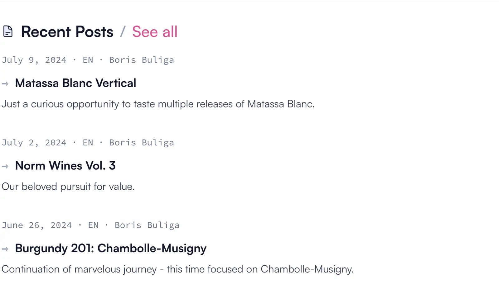 New representation of posts