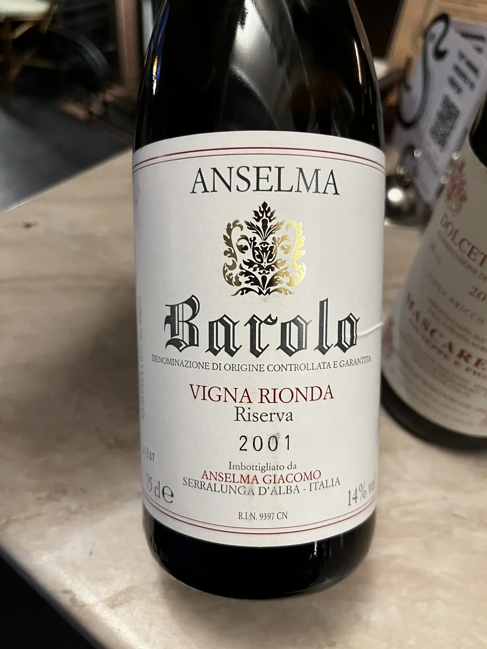 Giacomo Anselma Barolo Vigna Rionda Riserva 2001