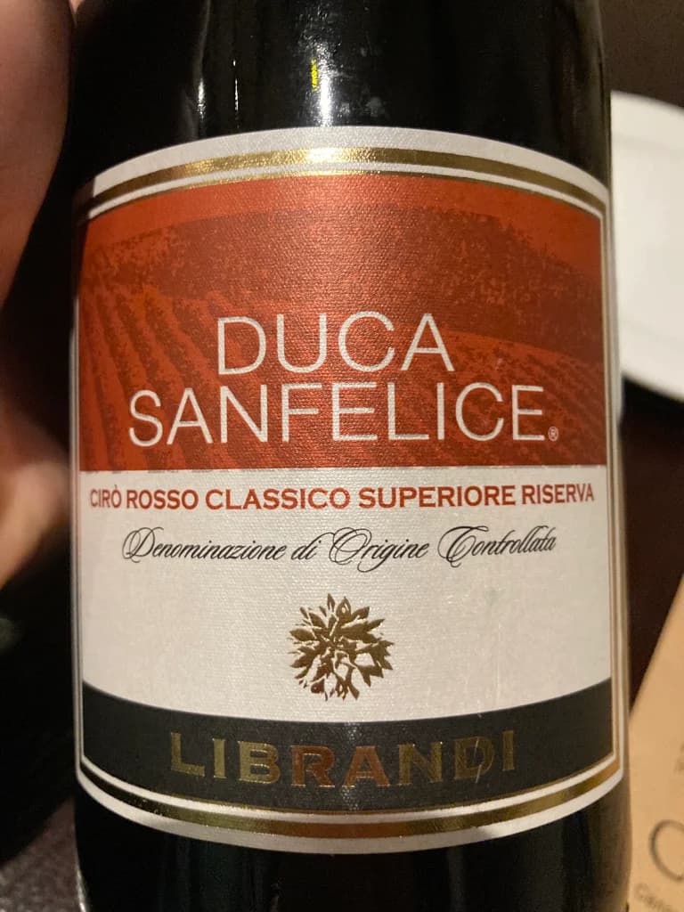 Librandi Duca Sanfelice Cirò Rosso Classico Superiore Riserva 2014