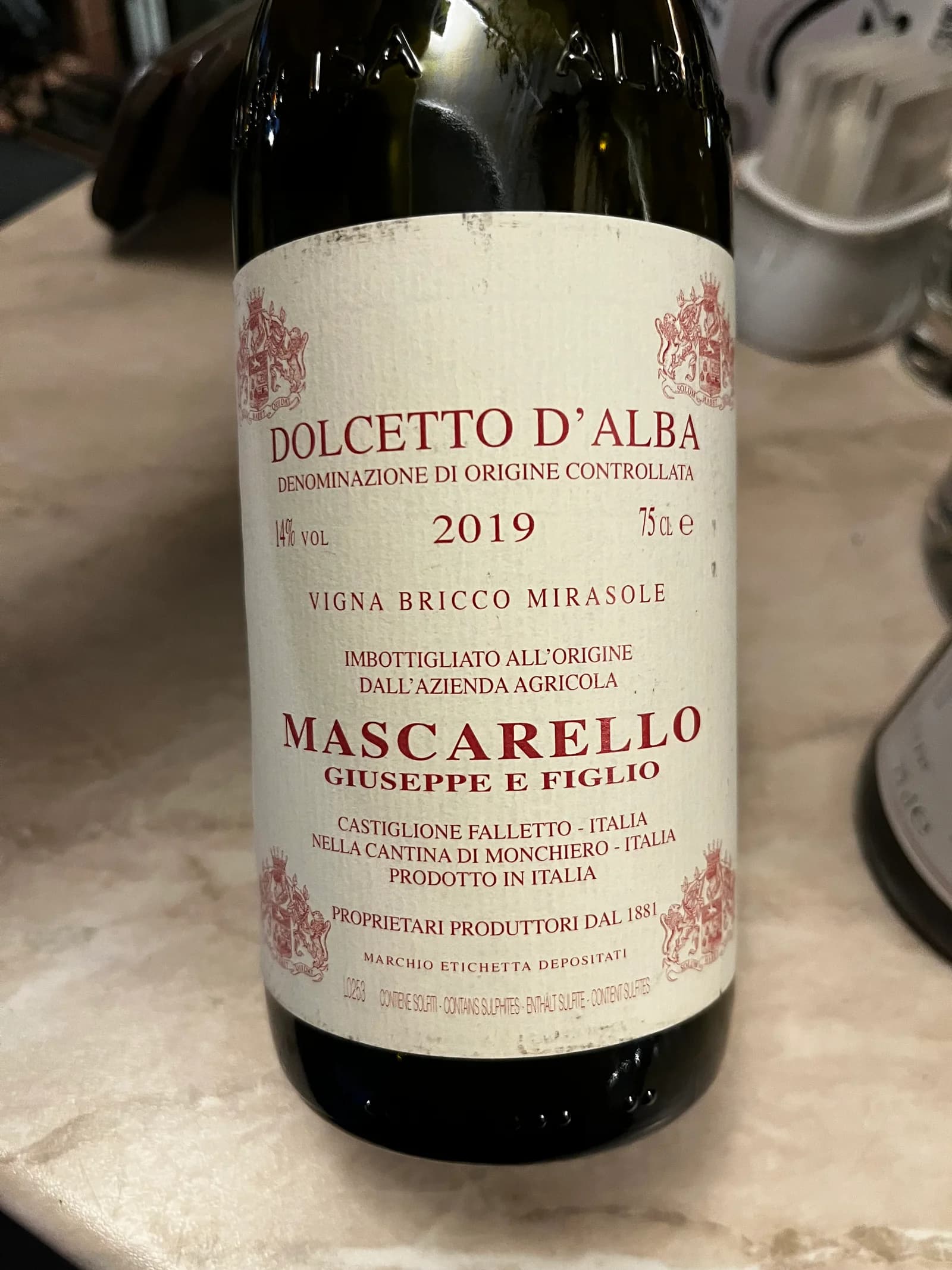 Mascarello Giuseppe e Figlio Dolcetto d'Alba Vigna Bricco Mirasole 2019