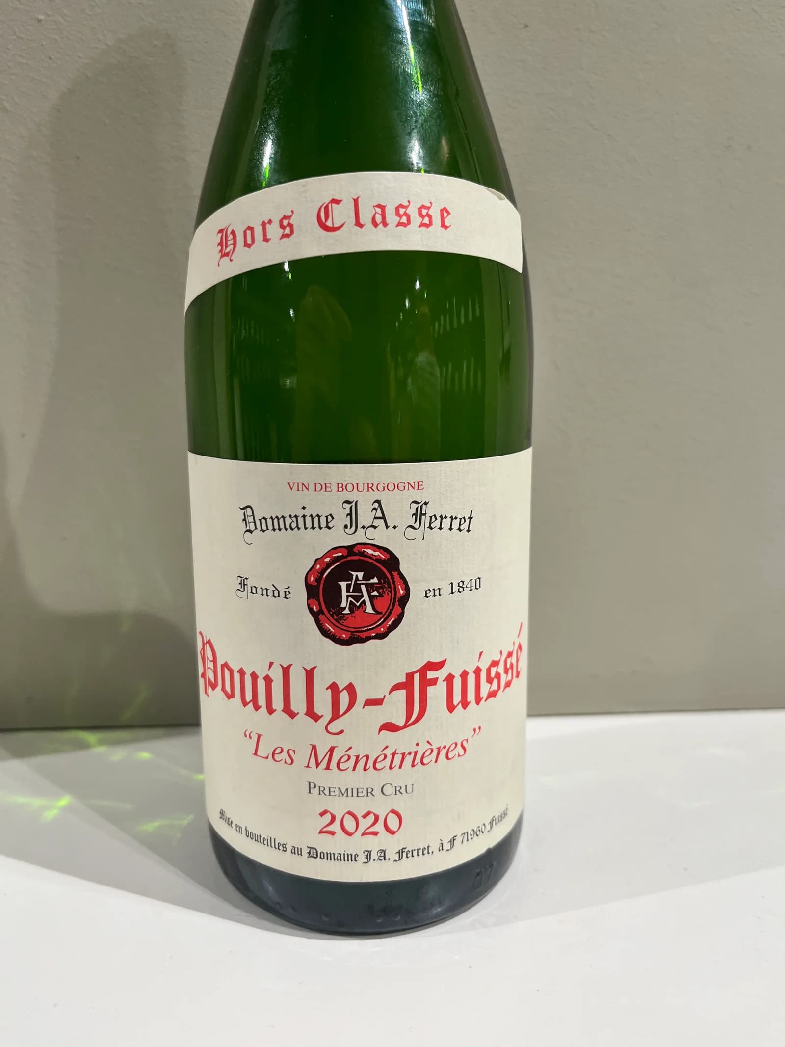 Domaine J.A. Ferret Pouilly-Fuissé Les Menétrieres Cuvée Hors-Classe 2020