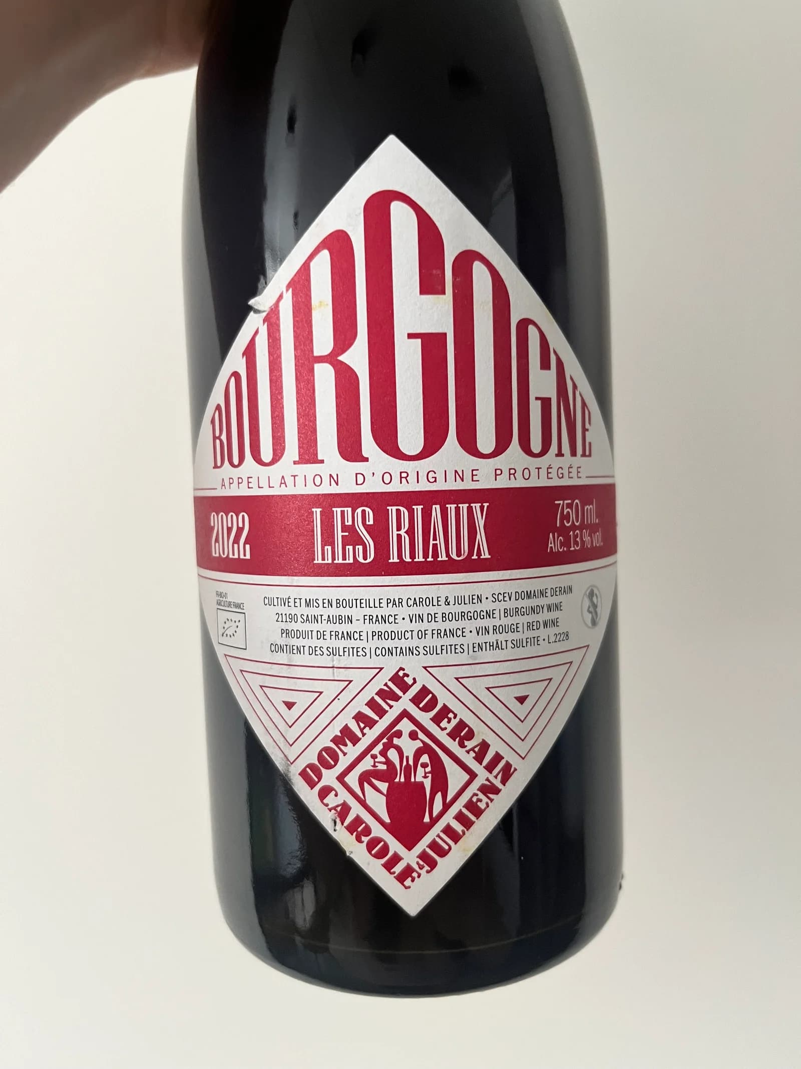 Domaine Derain Bourgogne Les Riaux 2022
