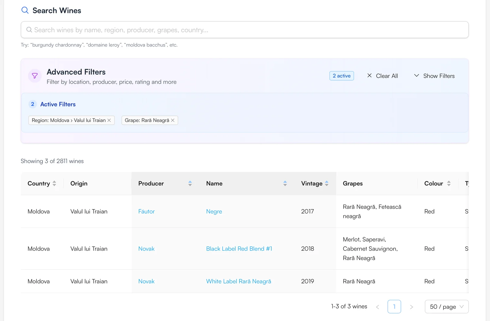 All the new shiny filters in collapsed state.