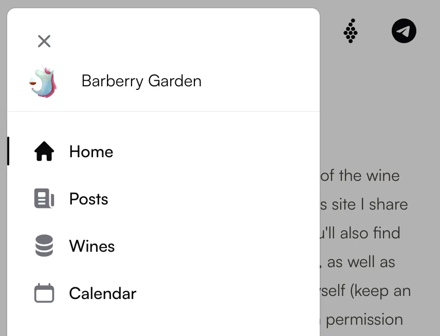 Navigation menu on narrow screen