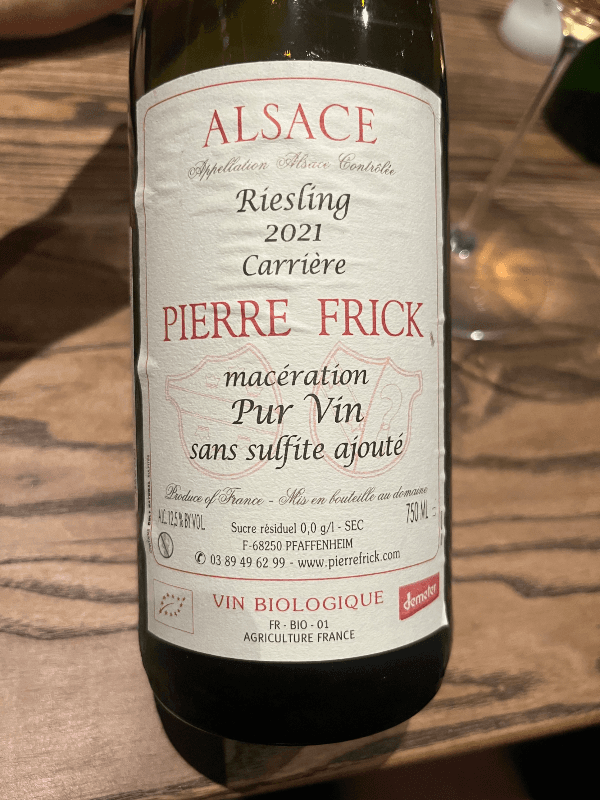 Pierre Frick Carrière Riesling Macération Pur Vin 2021