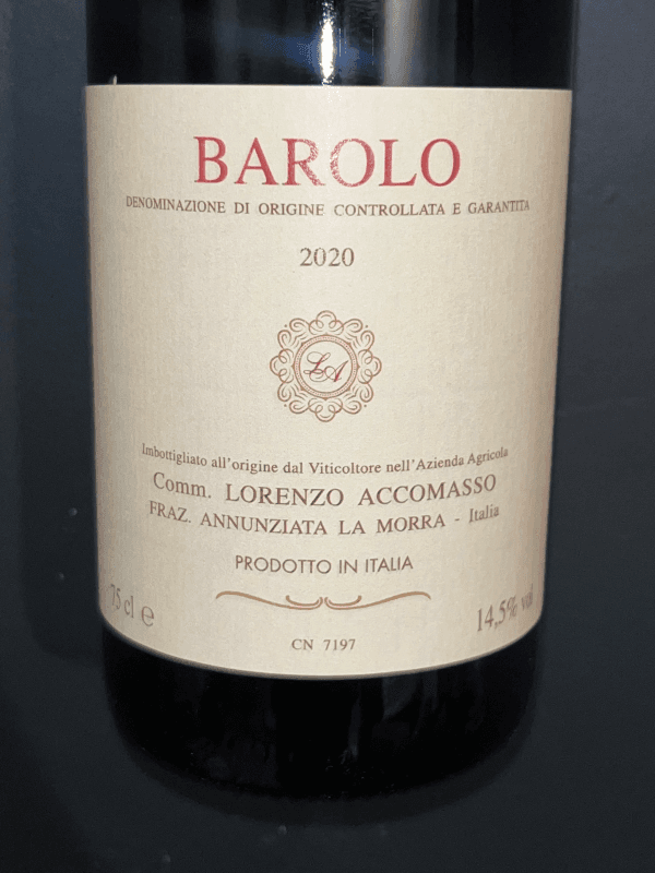 Lorenzo Accomasso Barolo 2020