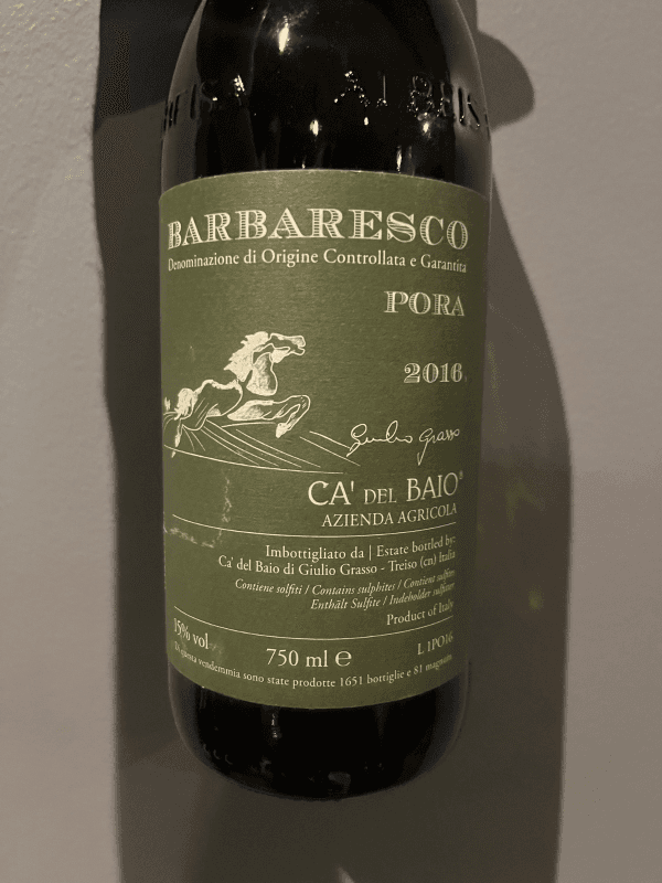 Ca' del Baio Pora 2016